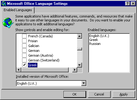 Microsoft Office Language Settings
