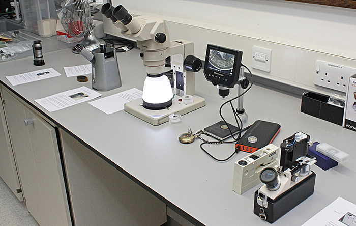 Assorted microscopes at the Arkwright Workshop