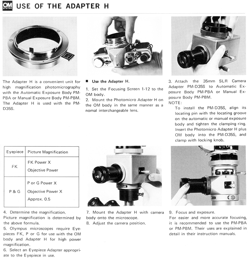 Adapter H instructions